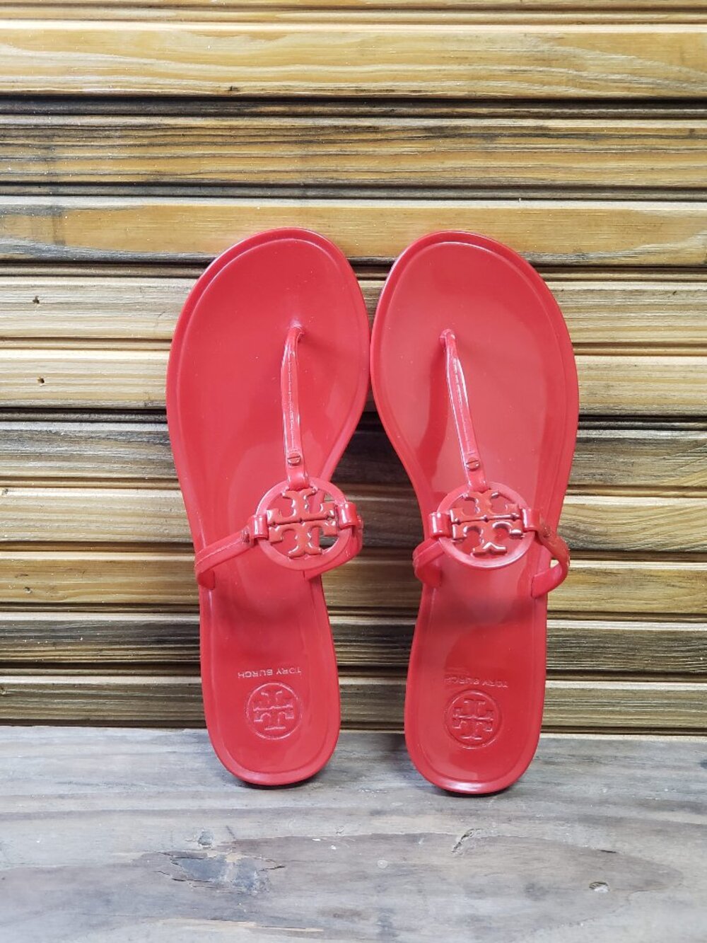Tory Burch Mini Miller Jelly Thong Sandal Red Women's Size 8